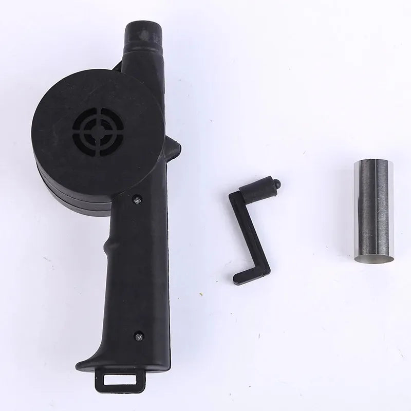 Hand BBQ Air Blower — Hand Crank Fire Fan for Charcoal Grill & Outdoor Barbecue
