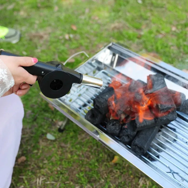 Hand BBQ Air Blower — Hand Crank Fire Fan for Charcoal Grill & Outdoor Barbecue